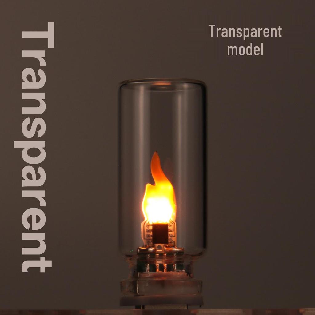 Cross-Border USB LED Flame Atmosphere Table Lamp: Glass Bottle Electronic Candle Night Light for Bedroom