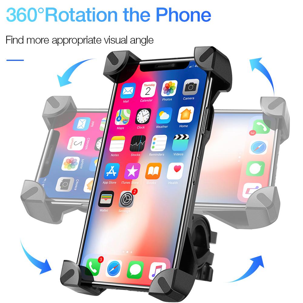 Bicycle Phone Holder Motorcycle Mobile Cellphone Stand Bike Handlebar Clip Stand GPS Mount Bracket