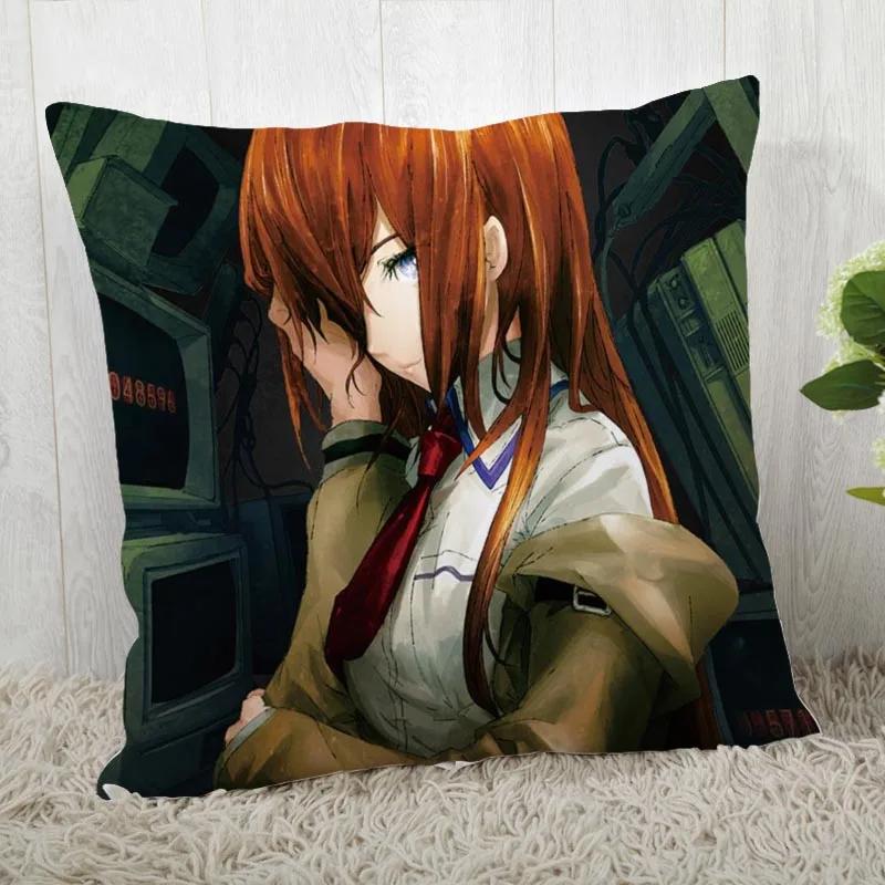 Steins Gate Pillow Cover Customize Pillow Case Modern Home Decorative Pillowcase For Living Room 45X45Cm A19.12.13
