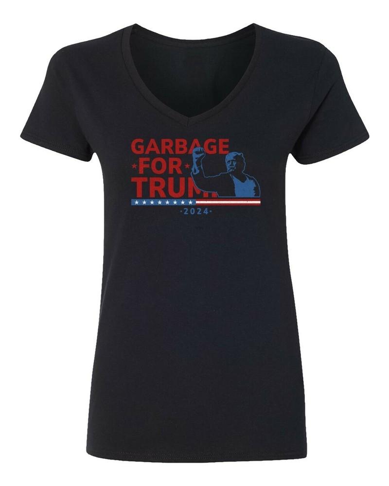 Garbage For Trump Fans 2024 President Elections Ladies039 V-Neck Tshirt