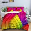Geometric Duvet Cover Set Queen Size Abstract Art Rainbow Glass Bedding Set Colorful Polyester Quilt Cover Pillowcase for Kids