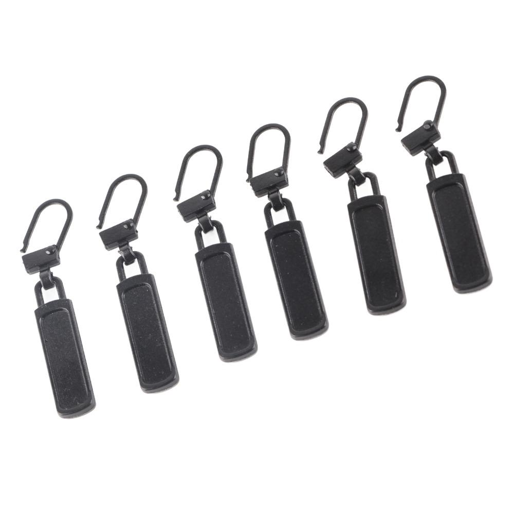 6pcs Black Zipper Pull Replacement Small Hole Zipper Pull Tab Detachable Zipper Pull Handbags