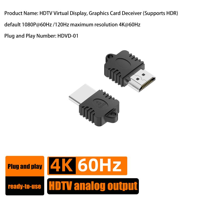 4K@60Hz -Compatible Male To Female Hdr Virtual Monitor Edid Emulator For Pc Hdtv Laptop Projector Adapter