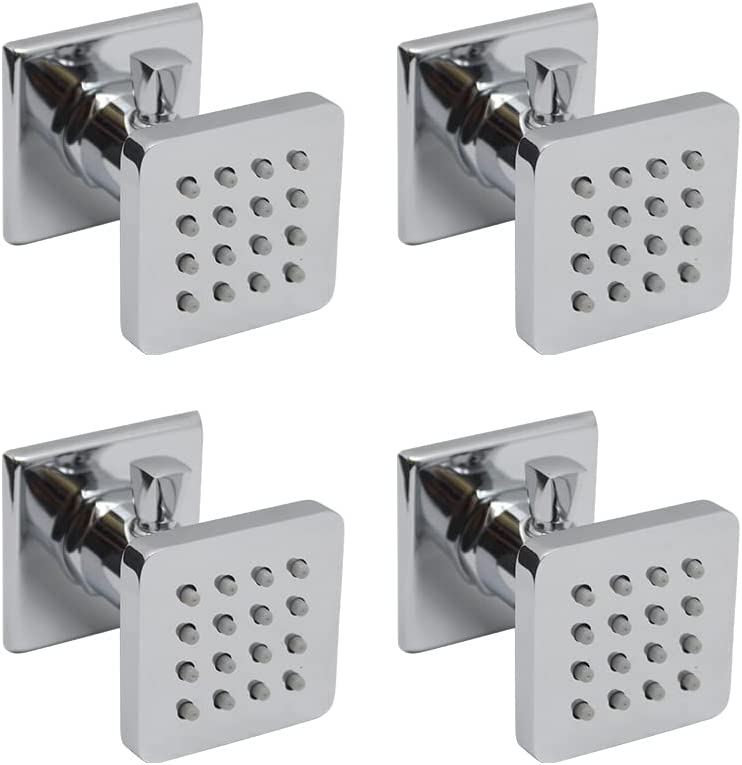 Adjustable Flow Rainfall Shower Head with Brass Square Design Easy Install (as the picture,Brass)
