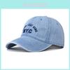 Boné de Beisebol Nyc Denim Com Letras Bordadas Ajustável Proteção Solar Para Homens e Mulheres