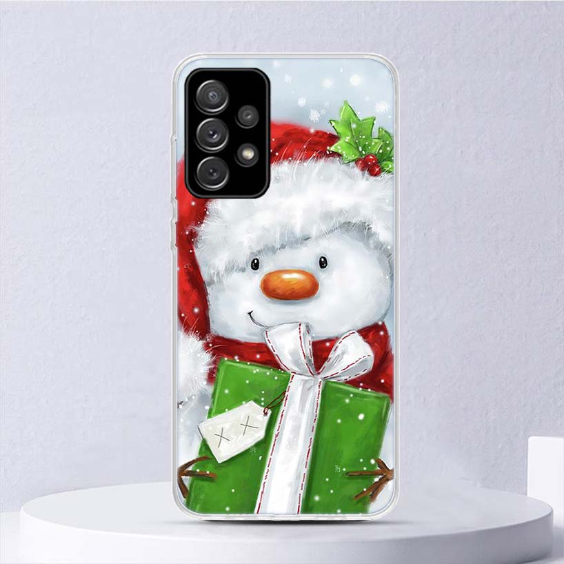 Frohe Weihnachten Cartoon Nette Schnee Weichen Fall Für Samsung Galaxy A52 A53 A32 A22 A12 5G Telefon Abdeckung A33 A23 a13 A72 A73 A02S A03S