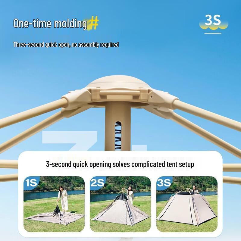 HANDUNYOU 4-6 Person Quick-Open Blackout Camping Tent