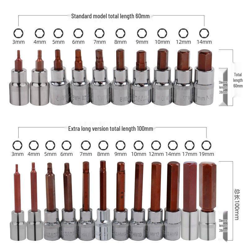 1/2" Electric Hex Socket Wrench and Screwdriver Bit Set