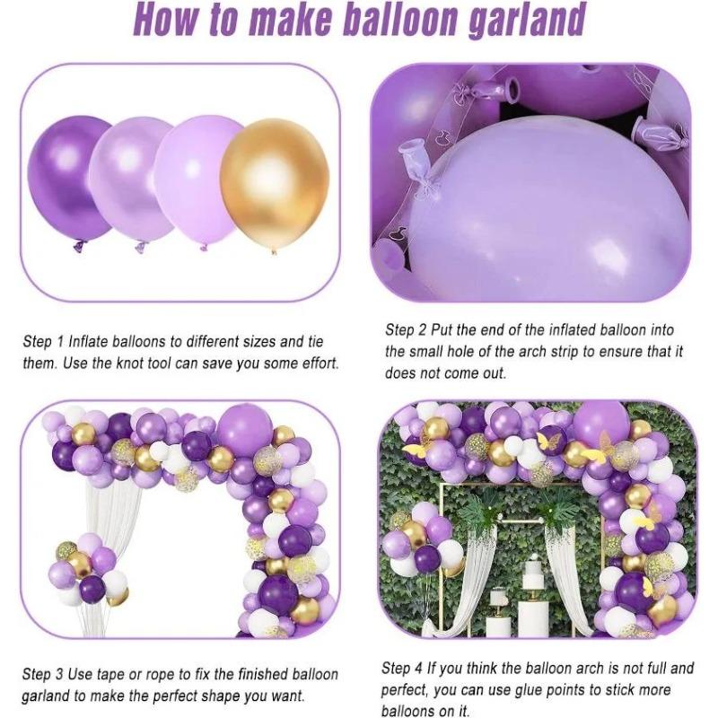 Balloons Garland Arch Kit, Pastel Metallic Balloons, Baby Shower, Wedding Butterfly, Birthday Party Decorations, 122Pcs