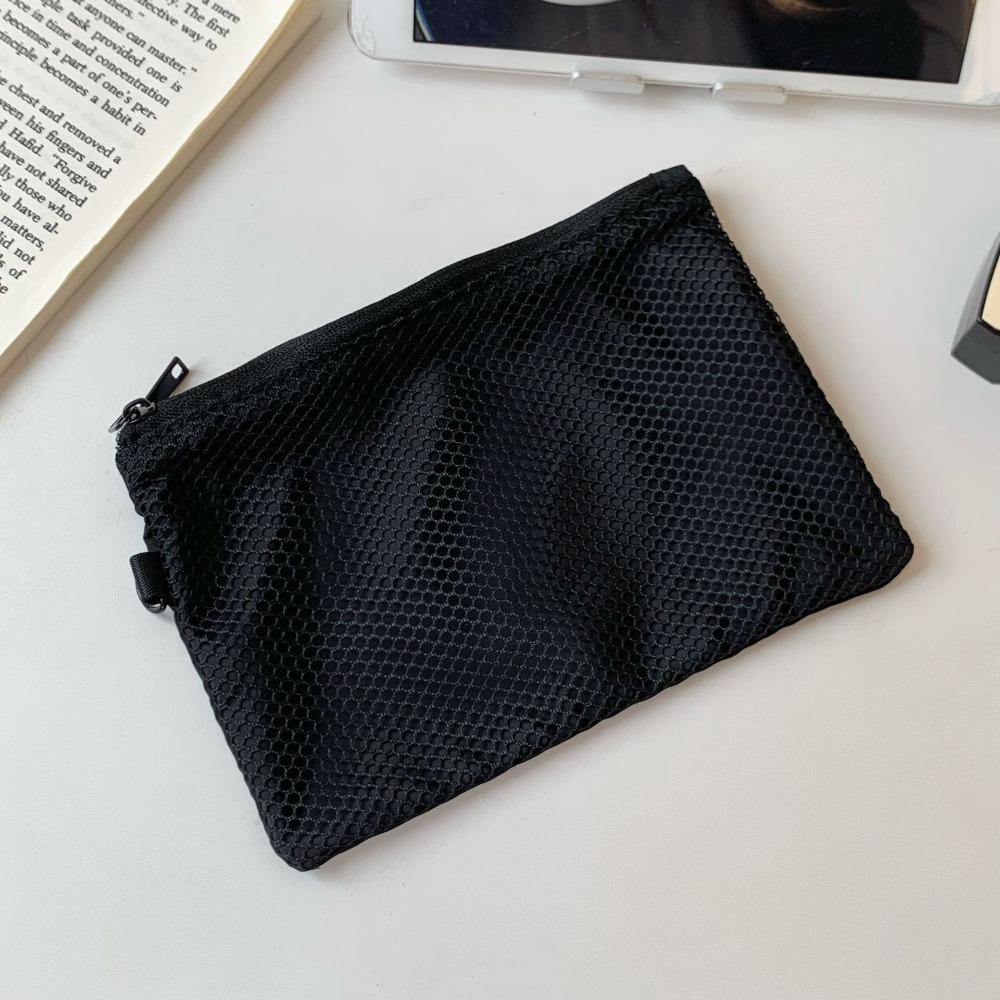 Multi-purpose Mesh Makeup Storage Bag Card Holder Double-layer Mesh Coin Purse Lipstick Cosmetics Square Travel Mini Bag Travel