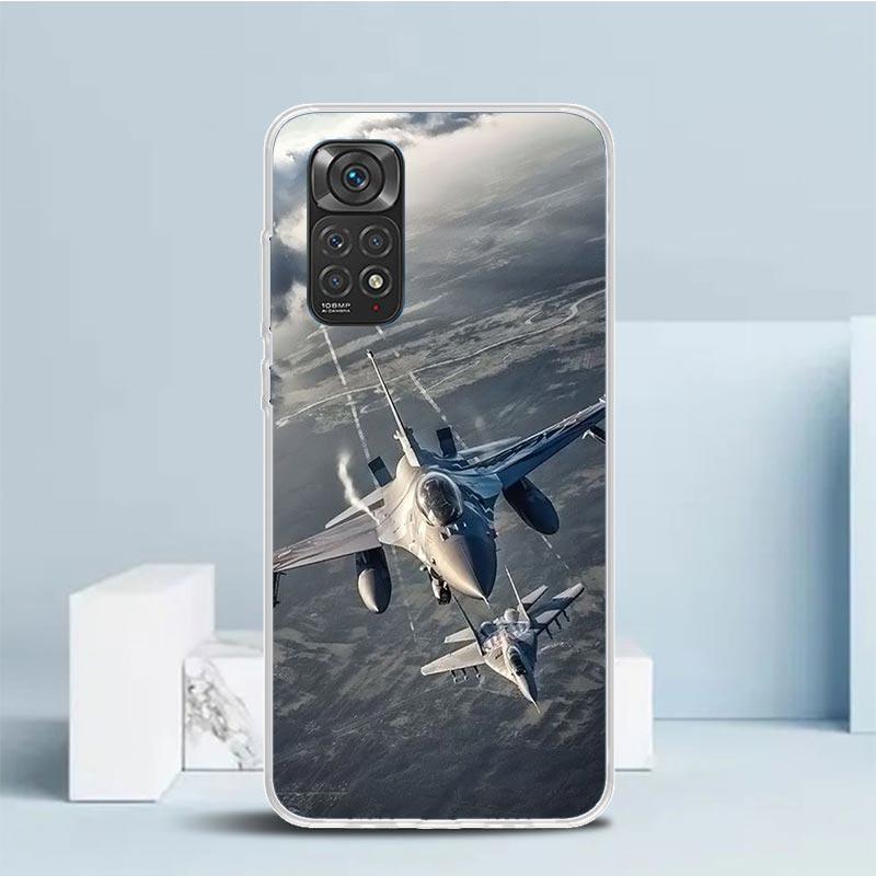Military Aircraft Warship Fighter Phone Case For Xiaomi Redmi Note 15 14 14S 13 12S 12 Pro Plus 11S 11 11T 11E 10S 10 + Soft TPU