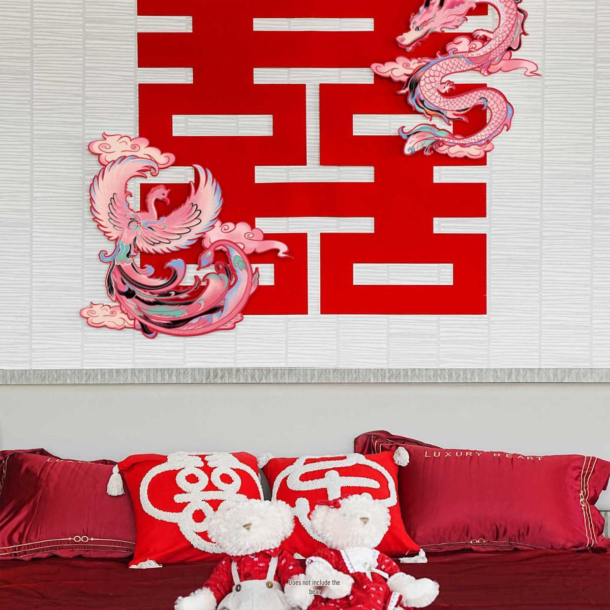 Large  Xi  Character Stickers for Bride s Wedding Bedroom Decoration
