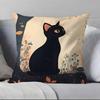 Cute Cartoon Little Black Cat Pillow Case Pillowcase Soft Skin Friendly & Comfortable With A Hidden Zipper