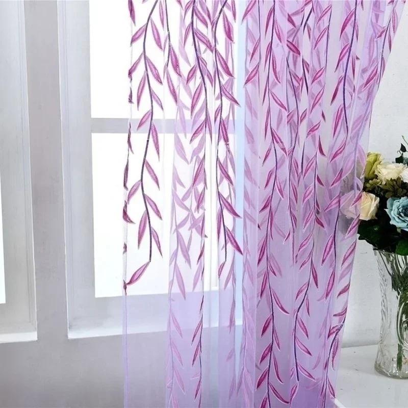 1pc Curtains Cute Gauze Curtains Cozy Panel Drapes for Living Room Porch Nursery Window Decor