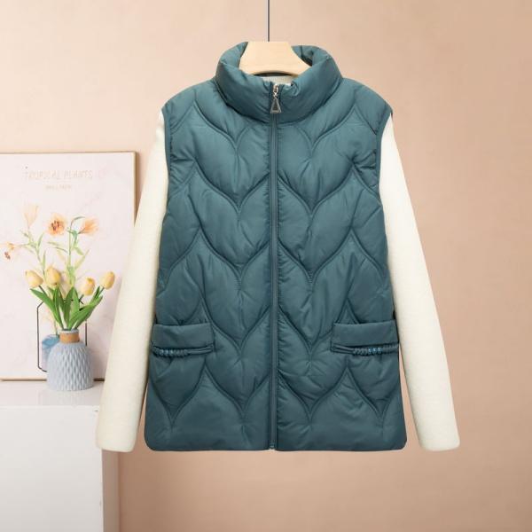 Plus Size Waistcoat Women Autumn Winter Warm Short Cotton Vest Jacket Stand Collar Waistcoat