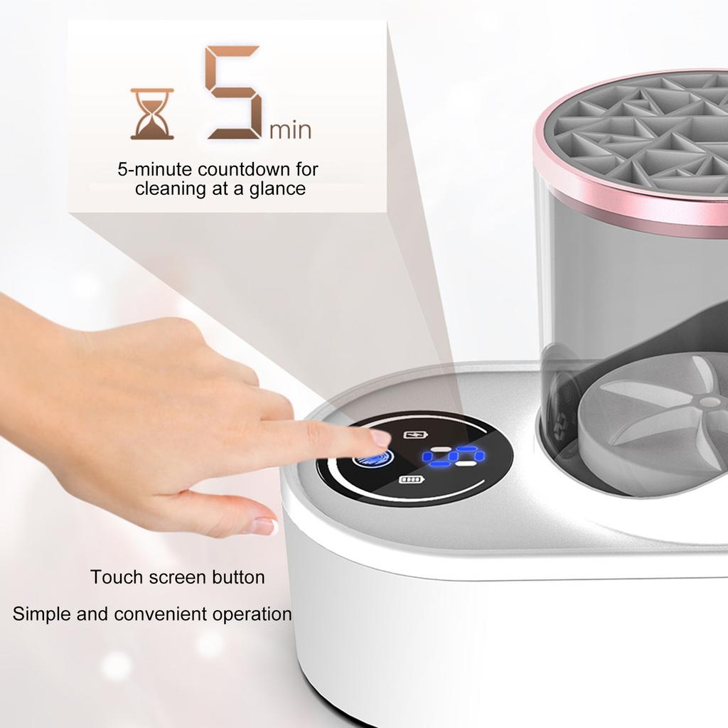 Electric Makeup Brush Cleaner Multi-function Makeup Brush Cleaner All-in-One Tool Cleaning Powder Pu