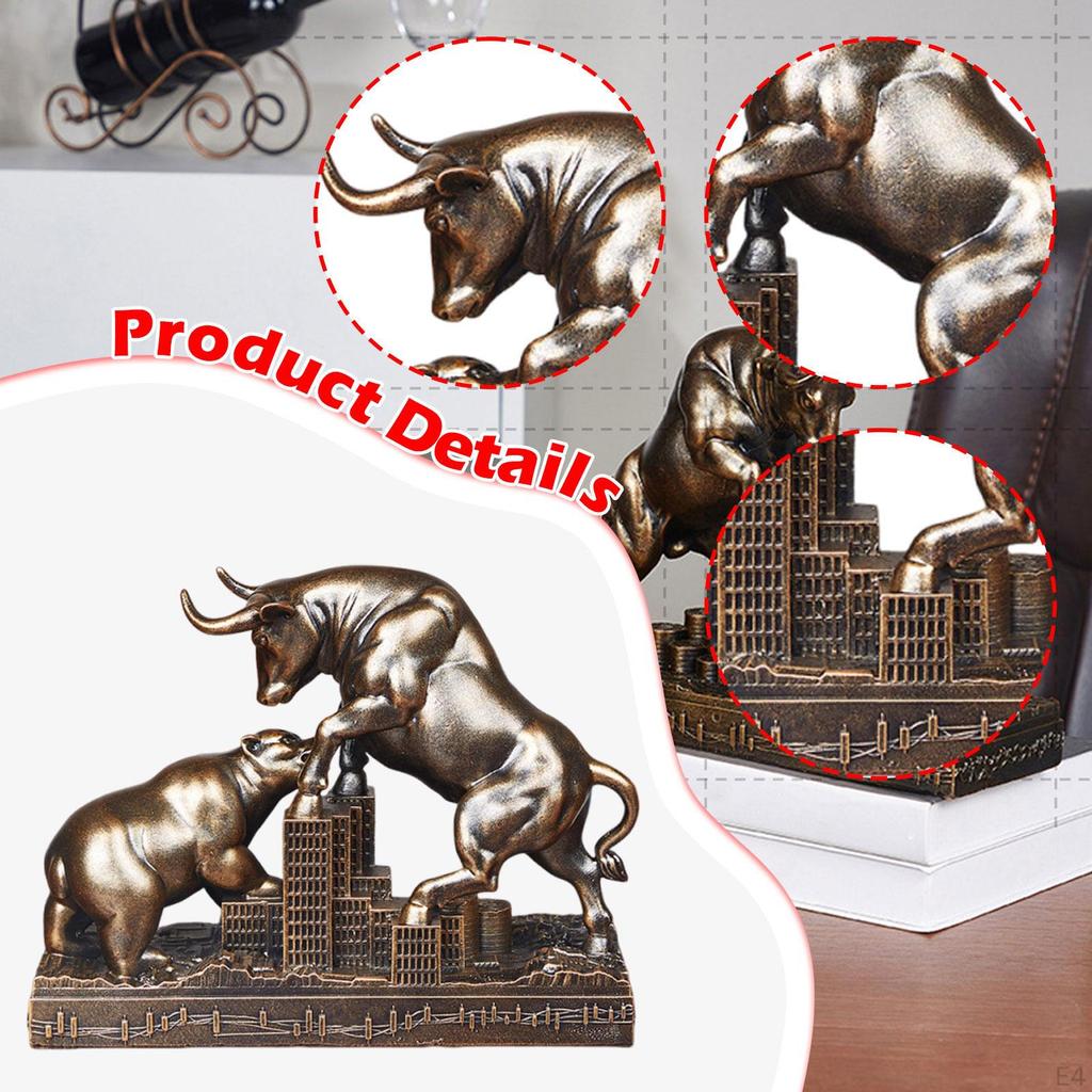 Staty Djurskulptur Heminredning Wall Street-tjur Hartsfigur för Vardagsrumsskåp