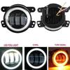 Fog Light LED Angel Eyes 4 Inch Work Light Headlight White DRL Amber Fog Lights LED Headligh For Off-Road Jeep Fog Lights,2pcs.