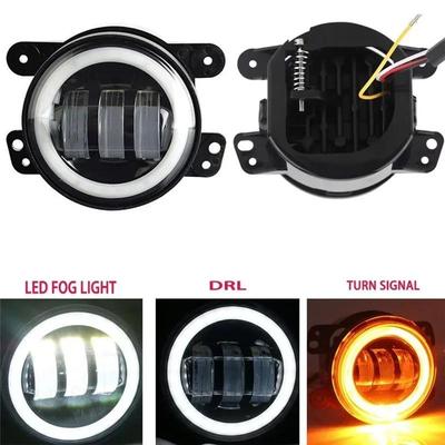 Fog Light LED Angel Eyes 4 Inch Work Light Headlight White DRL Amber Fog Lights LED Headligh For Off-Road Jeep Fog Lights,2pcs.