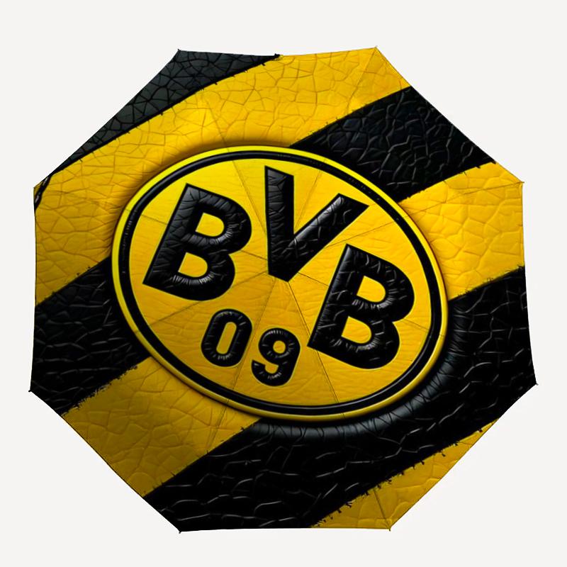 Borussia Dortmund Theme Automatic Umbrella, Lightweight & Portable, 8 Rib, Perfect for Outdoor Travel, Birthdays, Christmas, Gifts.