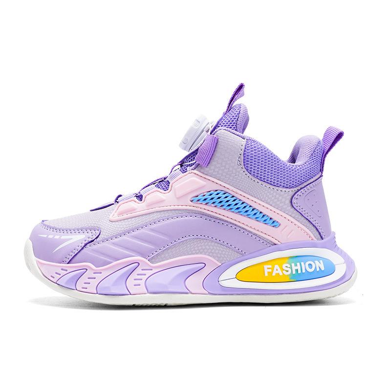 Boys Mesh Sneakers Medium and Older Children's Button Running Shoes Children's Shoes Spring Skates Popular Basketball Shoes