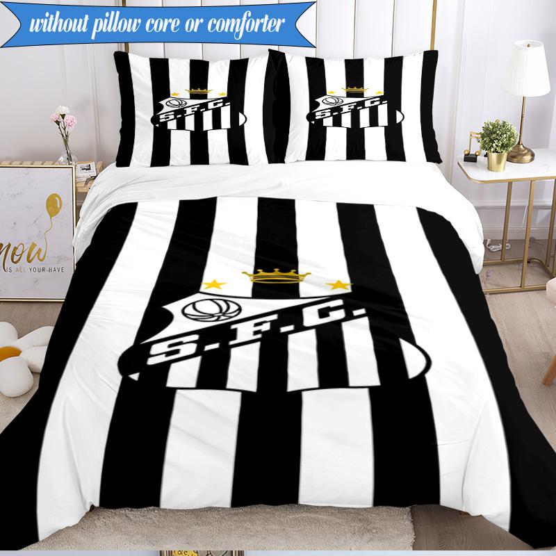 3PCS Fc Crest Design Printed Soft Bedding Set,Including 1pc Duvet Cover And 2pcs Pillowcases Perfect for Bedroom, Dormitory, Fan gift