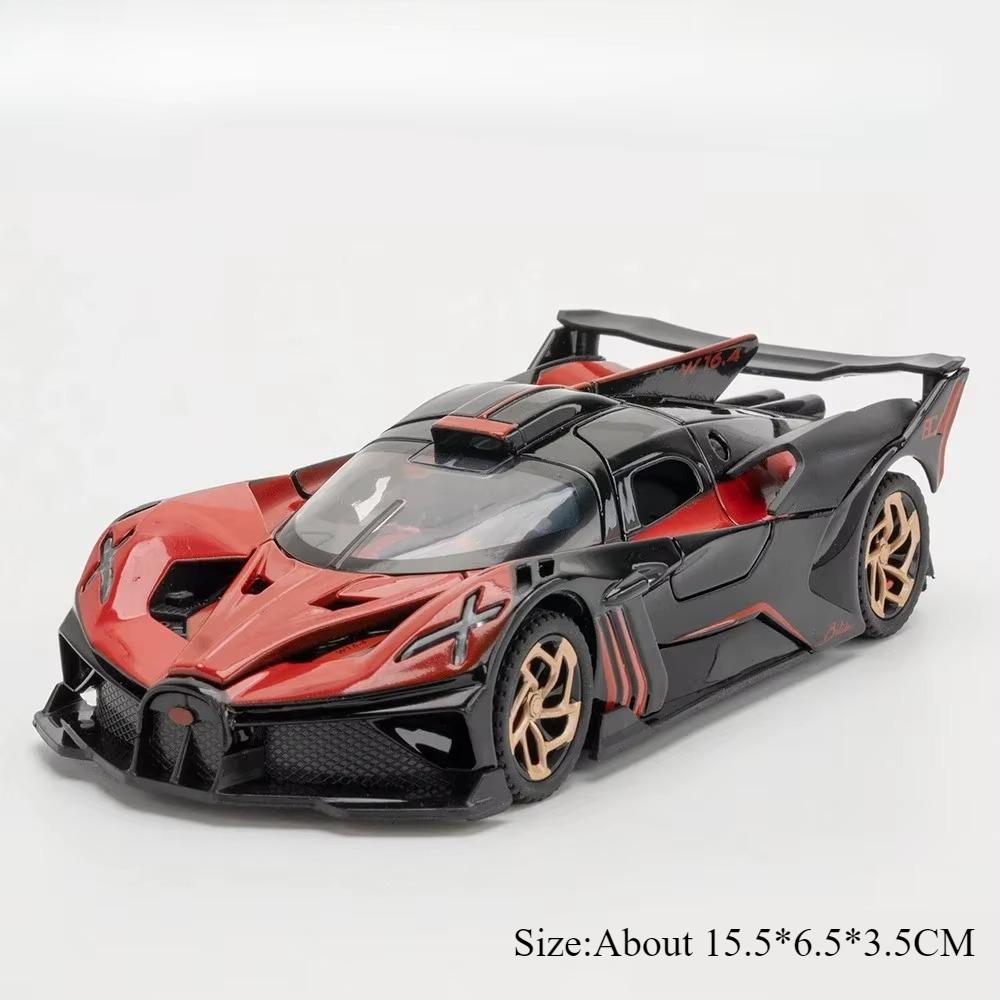 1:32 Tourbillon Bolide Alloy Diecast Sports Car Model Toys Sound Light Pull Back Doors Opened Miniature Vehices Adult Boys Gifts