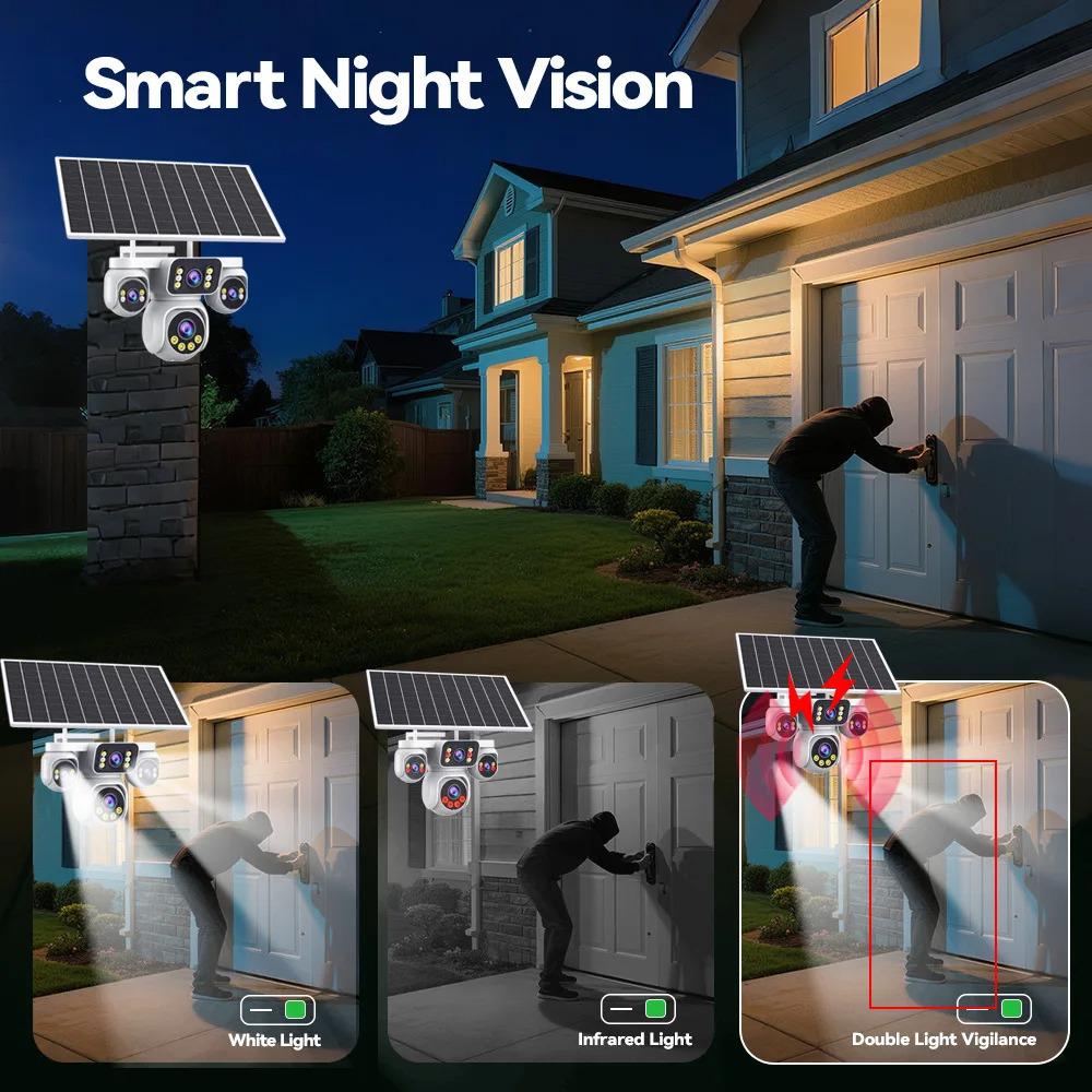 Ruibo Shi Hieasy4 PTZ Rotatable HD Solar Camera with Night Vision and Intercom