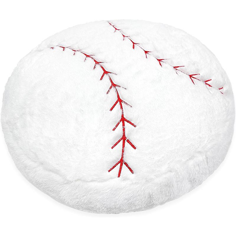 Kids' Ball Plush Pillow - Compressible Soft Long-Haired Soccer, Basketball, Baseball & Stuffed Animal Bed Cushion with Team Logos-Like Patterns