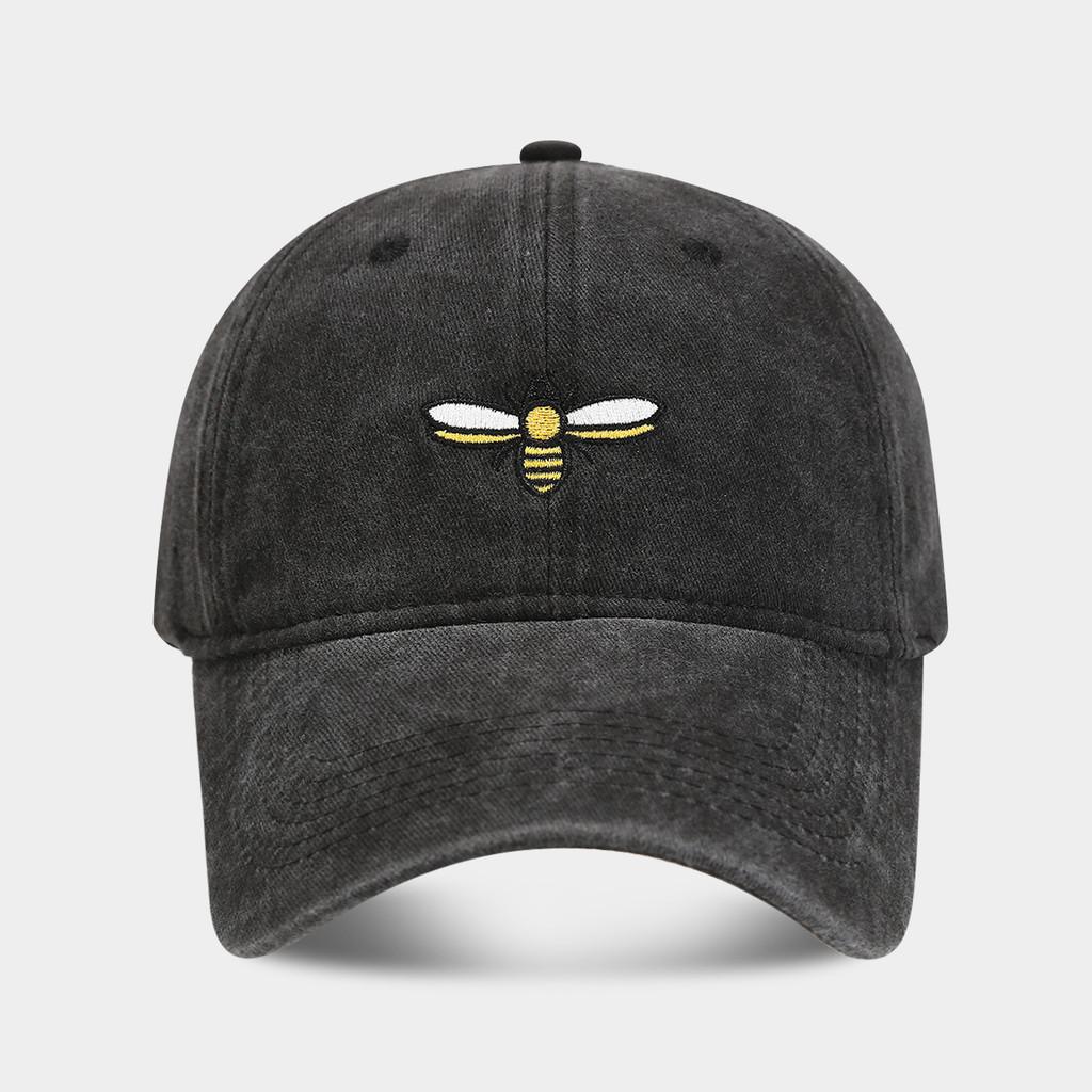 Cotton Bees Embroidered Baseball Cap With Sun Protection For Outdoor Activities Black