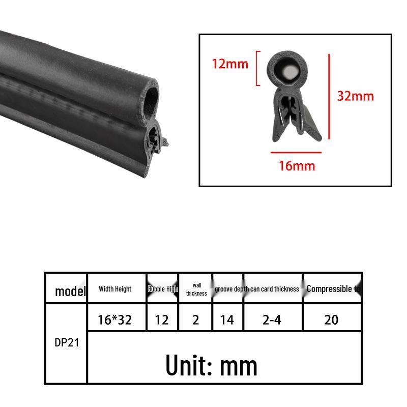 U-Shaped Rubber Steel-Backed Sealing Strip for Car Doors and Cabinets