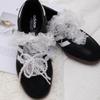 Ballet-Inspired Pearl Bow Lace Frill Shoelaces for T-Toe Training Shoes