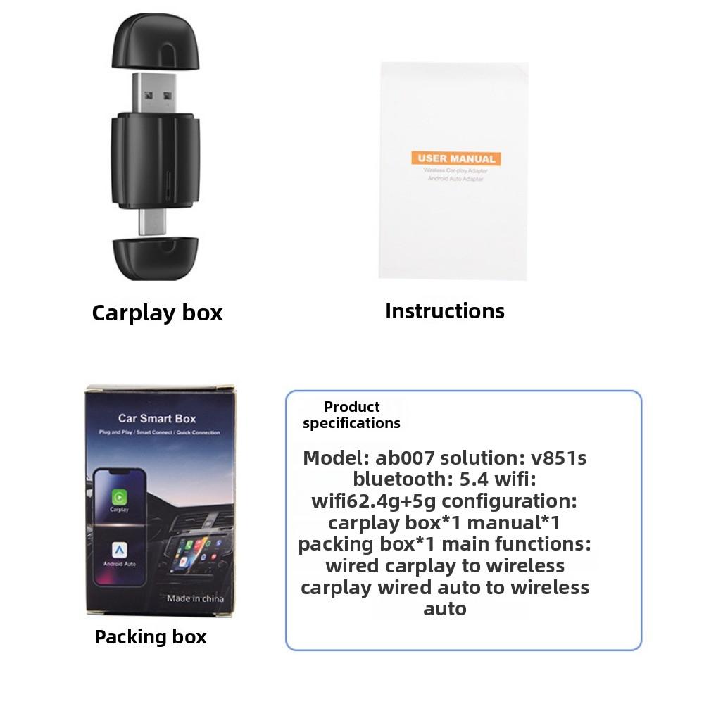 Wireless CarPlay Adapter Dual Port Smart Box for Android Convert Wired To Wireless CarPlay