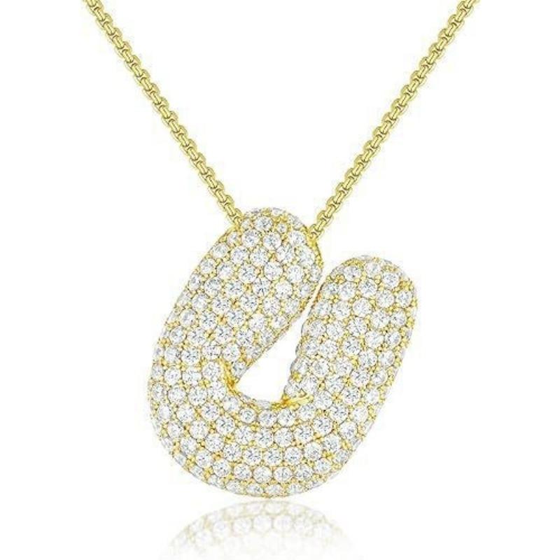 Ladies' Diamond Metal Necklace, Heavy Craftsmanship Premium Design Initial Necklace, Gift for Women, Holiday Present, Party Jewelry.