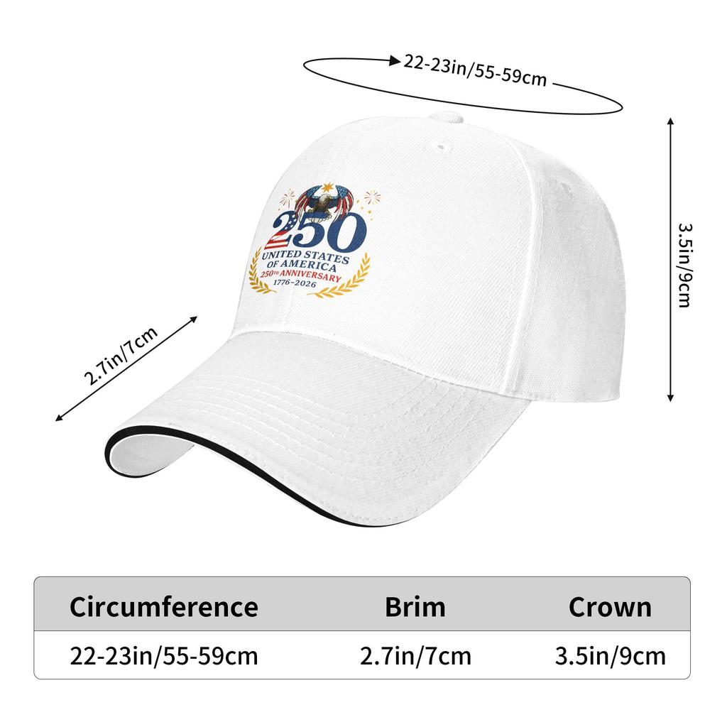 United States of America 250th Anniversary 1776-2026  Cap For Unisex WomenStylish Baseball Cap  Trucker Hat Daily Headewear Gift