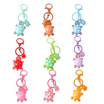 Plastic 3D Turtles Charm Keychain Accessory Fashionable Animal Shape Key Rings Tortoise Bag Decoration for Women