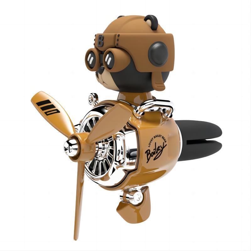 Punk Airplane Car Air Vent Perfume Creative Teddy Bear Aromatherapy Ornament Car Decor Fragrance