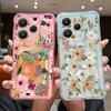 Card Pocket Bag Clear Phone Case For Xiaomi 14T 13T Xiaomi 14T 13T Pro Pink Blue Flower Print Shockproof Soft TPU Silicone Cover