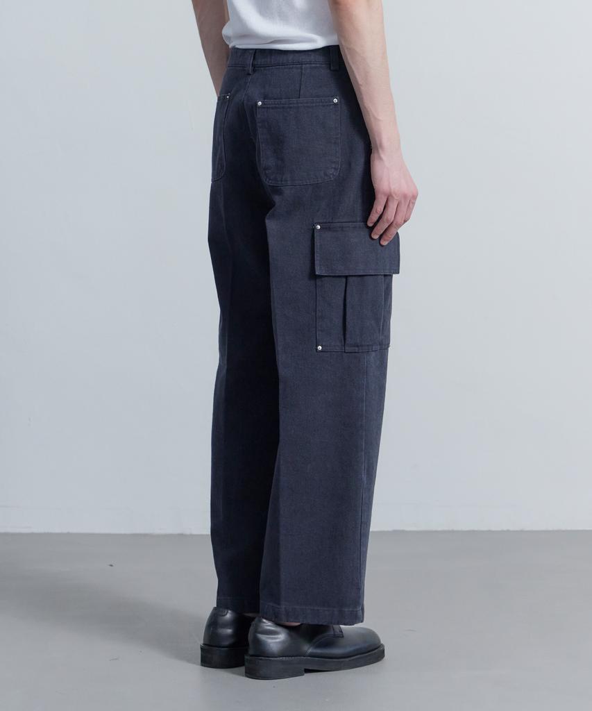 Tonilolenseu Cation Fatigue Wide Cargo Pants Washed Black