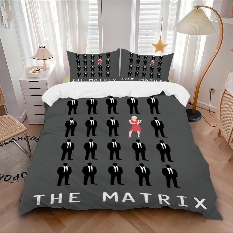 

3pcs The Matrix Bedding Set, Soft Polyester Duvet Cover and Pillowcases Machine Washable Seasons all suitable 39 135x200cm