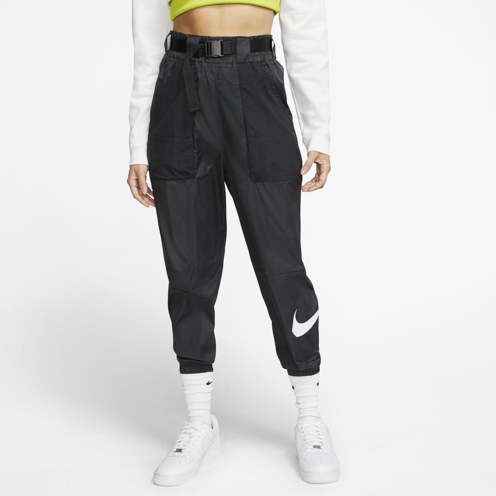 Nike Pantaloni de jogging din tricot țesut cu swoosh, îmbrăcăminte sport, pantaloni pentru femei, negru CJ3777-010