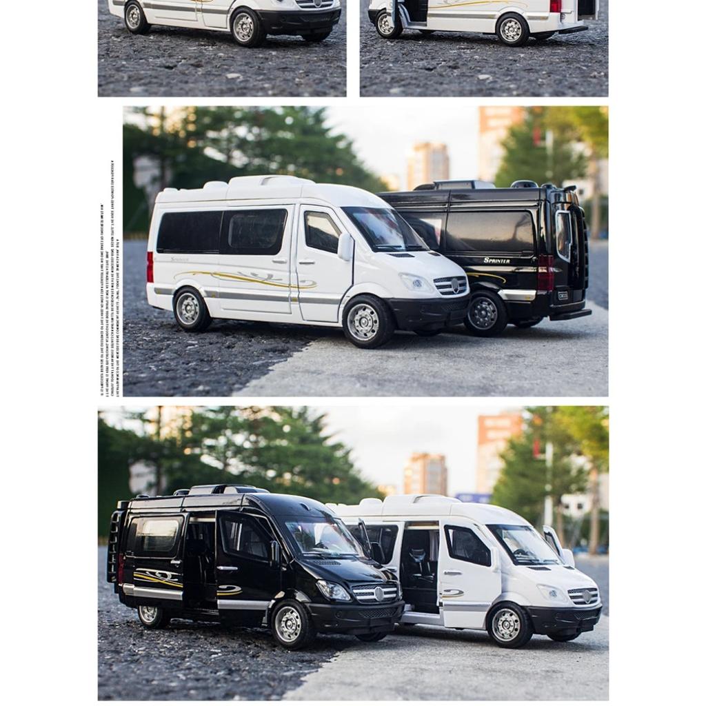 1/32 BENZ MB Sprinter MPV Van Spint RV Alloy Car Model Diecasts Metal Toy Car Simulation Sound and Light Kids Toy Collectibles Gifts