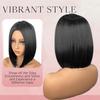 Women Bob Straight Hair Wig with Middle Part No Bangs Made of Heat-Resistant Synthetic Fiber Suitable for Daily Wear and Parties