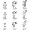 60Pcs Metric Grease Fitting Assortment Straight 45°/90°Angle Galvanized Metal Grease Nipple with Storage Box