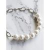Silver Chain Big Pearl Necklace_Jfxac421M