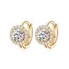 Versatile Round Cubic Hoop Earrings Dainty Design for Office Attire Birthday and Special Celebrations