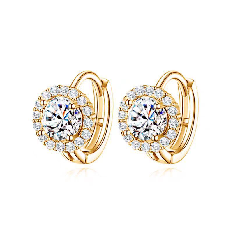 Versatile Round Cubic Hoop Earrings Dainty Design for Office Attire Birthday and Special Celebrations