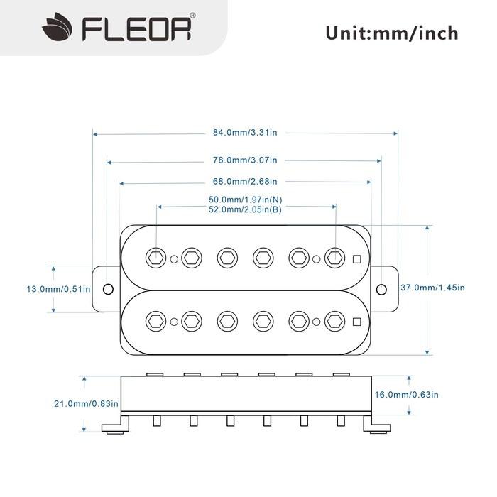 FLEOR Pickup Set Double Coil Humbucker for Electric Guitar - Black