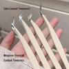 High Precision Stainless Steel Eyelash Extension Tweezers Set - Blooming Golden Feather Design