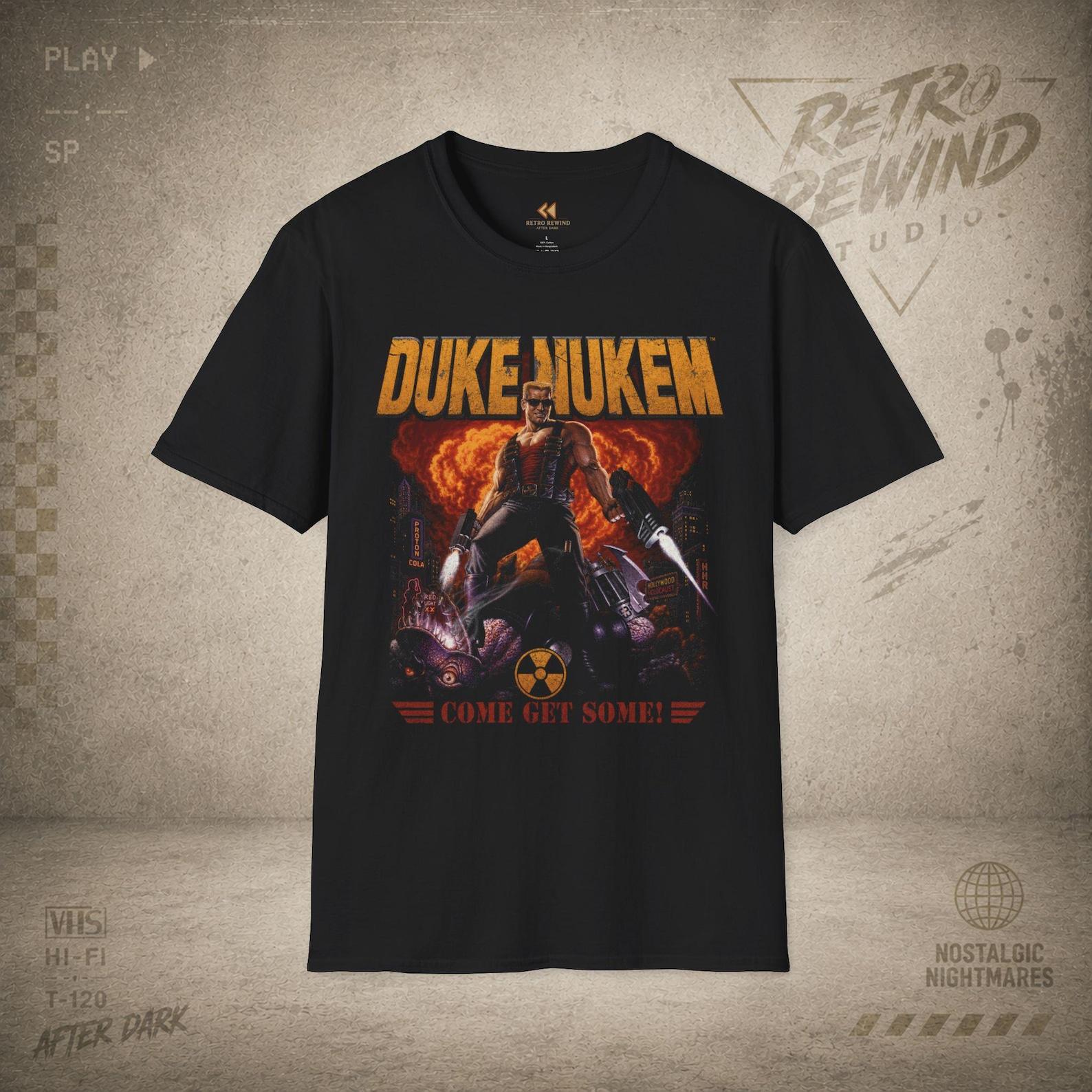 Duke Nukem T-Shirt | 90s FPS Gamer Horror Tee | RetroRewind After Dark S